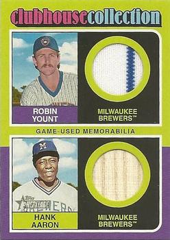 2024 Topps Heritage - Clubhouse Collection Dual Relics #CCDR-YA Robin Yount / Hank Aaron Front