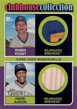 2024 Topps Heritage - Clubhouse Collection Dual Relics Patch #CCDR-YA Robin Yount / Hank Aaron Front