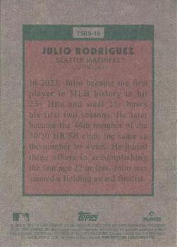2024 Topps Heritage - 1975 Baseball Sensations Gold Foil #75BS-19 Julio Rodríguez Back