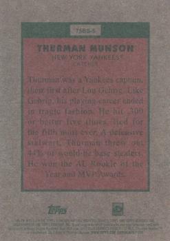 2024 Topps Heritage - 1975 Baseball Sensations Platinum Foil #75BS-5 Thurman Munson Back