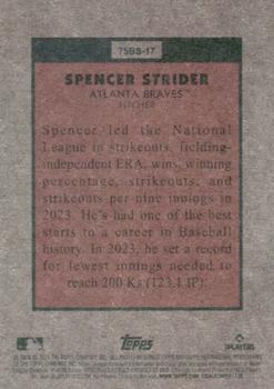 2024 Topps Heritage - 1975 Baseball Sensations Platinum Foil #75BS-17 Spencer Strider Back