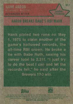 2024 Topps Heritage - Baseball Flashbacks #BF-1 Hank Aaron Back