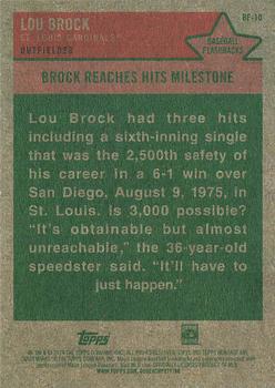 2024 Topps Heritage - Baseball Flashbacks #BF-10 Lou Brock Back