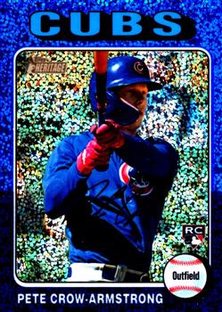 2024 Topps Heritage - Chrome Blue Sparkle Refractor #177 Pete Crow-Armstrong Front