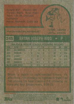 2024 Topps Heritage - Chrome Blue Sparkle Refractor #245 Bryan Woo Back