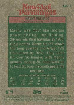2024 Topps Heritage - New Age Performers #NAP-13 Manny Machado Back