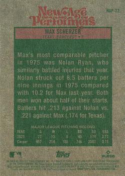 2024 Topps Heritage - New Age Performers #NAP-22 Max Scherzer Back