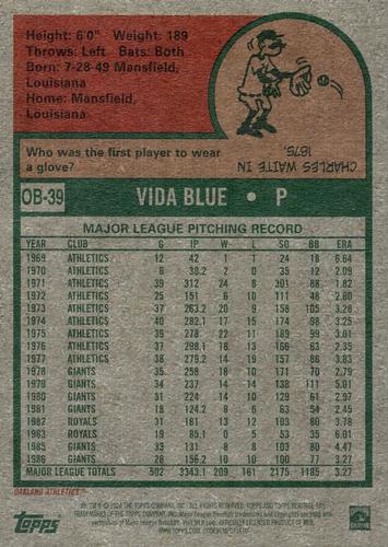 2024 Topps Heritage - Oversized 1975 Topps Baseball #OB-39 Vida Blue Back