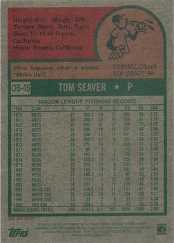 2024 Topps Heritage - Oversized 1975 Topps Baseball #OB-45 Tom Seaver Back