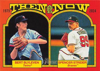 2024 Topps Heritage - Then and Now #TAN-11 Spencer Strider / Bert Blyleven Front