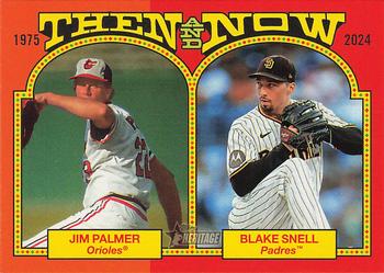 2024 Topps Heritage - Then and Now #TAN-14 Blake Snell / Jim Palmer Front