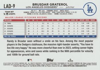 2024 Topps Los Angeles Dodgers #LAD-9 Brusdar Graterol Back