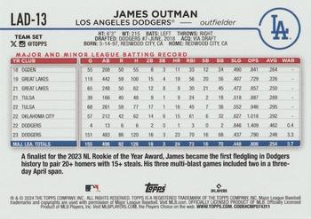2024 Topps Los Angeles Dodgers #LAD-13 James Outman Back
