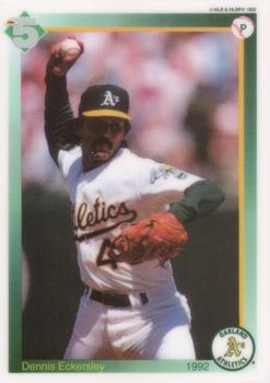 1992 High 5 Reusable Decals - Decals (Cut With Card Backing) #NNO Dennis Eckersley Front