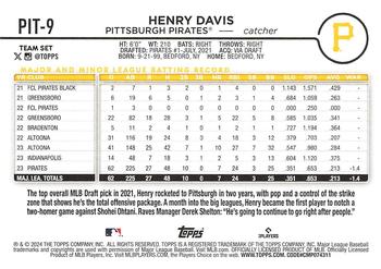 2024 Topps Pittsburgh Pirates #PIT-9 Henry Davis Back
