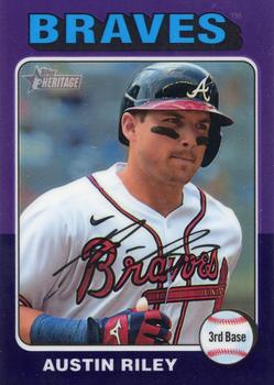 2024 Topps Heritage - Chrome Purple Refractor #431 Austin Riley Front