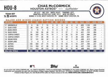 2024 Topps Houston Astros #HOU-8 Chas McCormick Back
