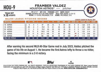 2024 Topps Houston Astros #HOU-9 Framber Valdez Back