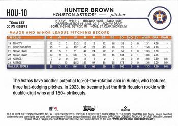 2024 Topps Houston Astros #HOU-10 Hunter Brown Back