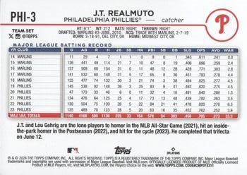 2024 Topps Philadelphia Phillies #PHI-3 J.T. Realmuto Back