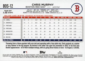 2024 Topps Boston Red Sox #BOS-12 Chris Murphy Back