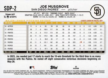 2024 Topps San Diego Padres #SDP-2 Joe Musgrove Back