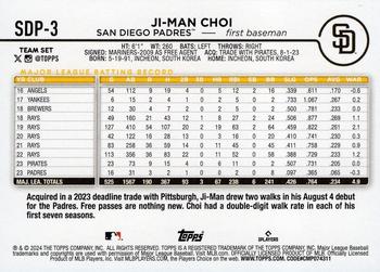 2024 Topps San Diego Padres #SDP-3 Ji-Man Choi Back