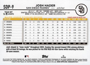 2024 Topps San Diego Padres #SDP-9 Josh Hader Back