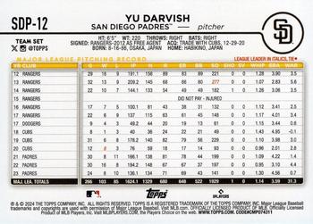 2024 Topps San Diego Padres #SDP-12 Yu Darvish Back