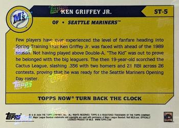 2024 Topps Now Road to Opening Day Seattle Mariners - Turn Back the Clock #ST-5 Ken Griffey Jr. Back