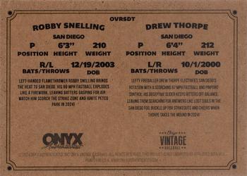 2024 Onyx Vintage #OVRSDT Drew Thorpe / Robby Snelling Back