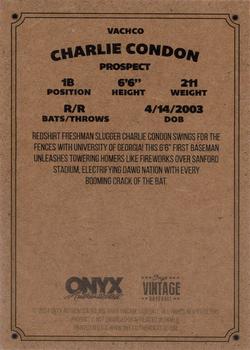 2024 Onyx Vintage - Autographs #VACHCO Charlie Condon Back