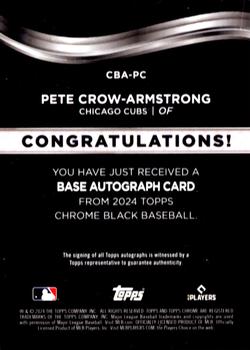 2024 Topps Chrome Black - Chrome Black Autographs #CBA-PC Pete Crow-Armstrong Back