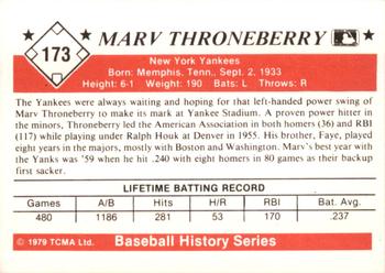 1987 TCMA Collectors Kits Reprints - 1979 The 1950’s #173 Marv Throneberry Back