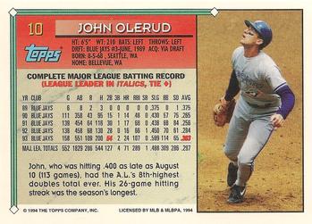 1994 Topps #10 John Olerud Back