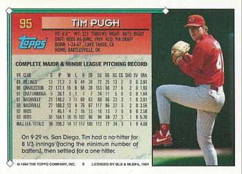 1994 Topps #95 Tim Pugh Back