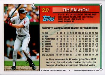 1994 Topps #397 Tim Salmon Back