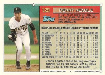 1994 Topps #129 Denny Neagle Back