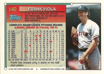 1994 Topps #140 Frank Viola Back