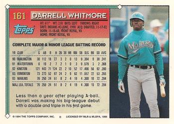 1994 Topps #161 Darrell Whitmore Back
