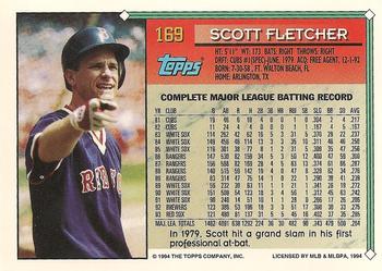 1994 Topps #169 Scott Fletcher Back