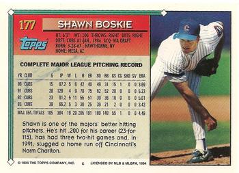 1994 Topps #177 Shawn Boskie Back