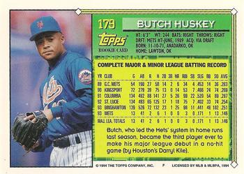 1994 Topps #179 Butch Huskey Back