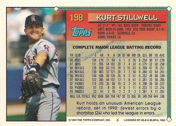 1994 Topps #198 Kurt Stillwell Back