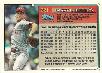 1994 Topps #221 Larry Luebbers Back