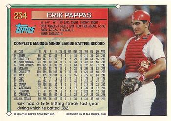 1994 Topps #234 Erik Pappas Back