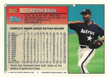1994 Topps #362 Kevin Bass Back