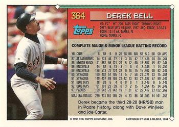 1994 Topps #364 Derek Bell Back