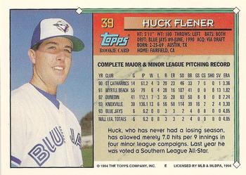 1994 Topps #39 Huck Flener Back