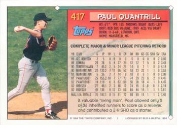 1994 Topps #417 Paul Quantrill Back